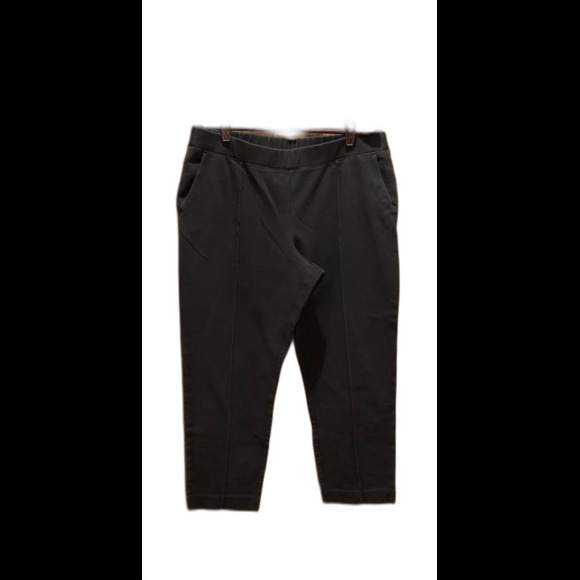 J. Crew Cropped Capris Pants Size XL Stretch Elastic Waist Black J.Crew - Picture 1 of 9